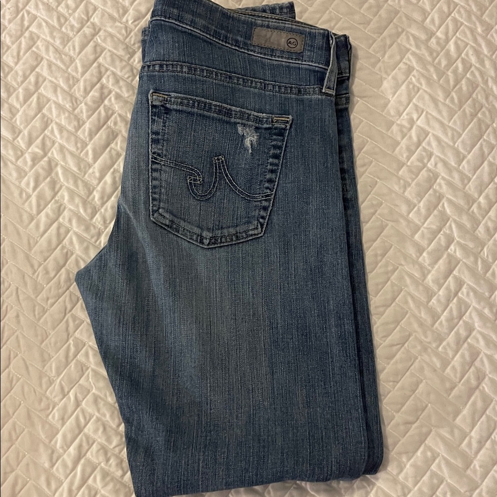 AG Adriano Goldschmied Dark Blue Straight Leg Jeans